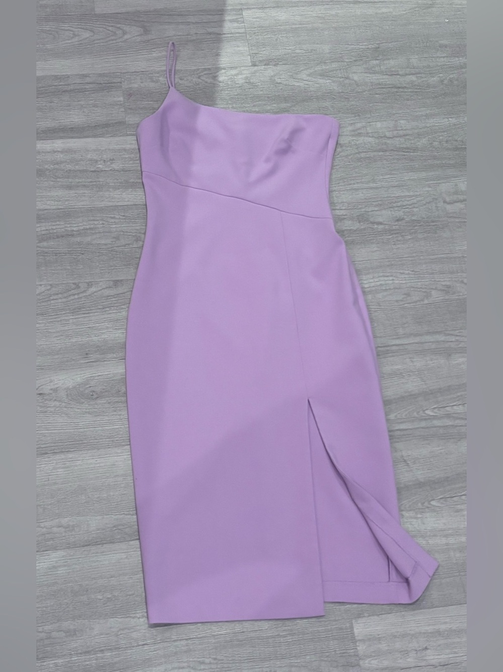 Likely Lavender One-Shoulder Midi Dress with Side Slit